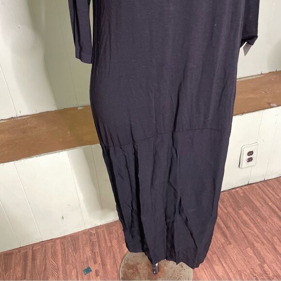 Transit Par-Such Black Long Sleeve Midi Dress Lagenlook Medium Made in‎ Italy - Picture 4 of 11